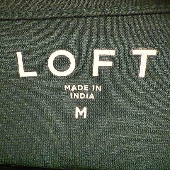 LOFT Emerald Green Swiss Dot Ruffle Sheer Sleeve Top Size Medium - Picture 3 of 3